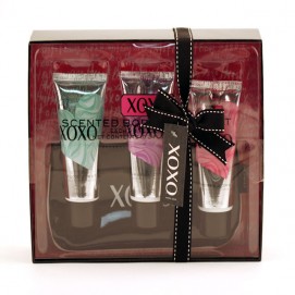 XOXO BODY LTN 3.4 OZ EA & COSMETIC BAG/MELON/GRAPE/CHERRY