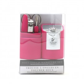 Ladies Manicure Set With Swarovski Crystals Pink