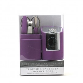 Ladies Manicure Set With Swarovski Crystals Purple