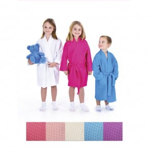 Spacific Children's Waffle Weave Robe - White